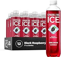 Sparkling Ice, Black Raspberry Sparkling Water, Zero Sugar Flavored Water, with Vitamins and Antioxidants, Low Calorie...