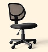 Amazon Basics Low-Back, Upholstered Mesh, Adjustable, Swivel Computer Office Desk Chair, Black