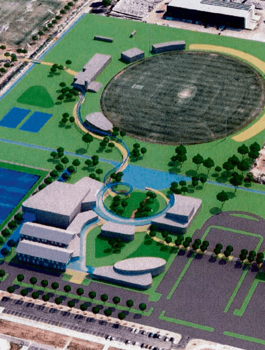An artist's impression of an aerial view of the Munarra Centre