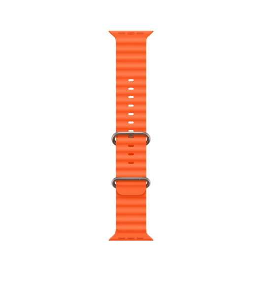 Havsband i orange, gjutet i en slitstark flourelastomer med tubliknande struktur och titanspänne