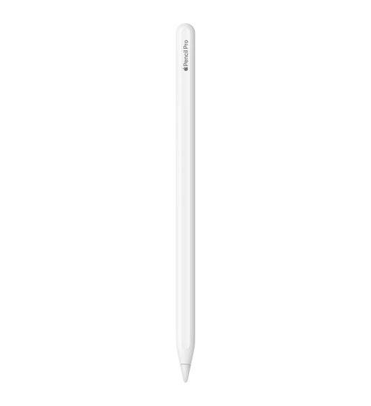 Apple Pencil Pro, hvit, gravert med Apple Pencil Pro, ordet Apple er representert med en Apple-logo