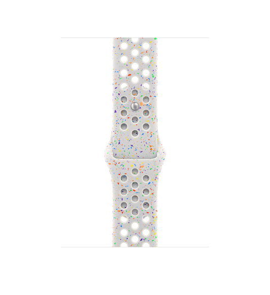 Pure Platinum (white) Nike Sport Band, smooth fluoroelastomer with perforations for breathability and pin-and-tuck closure
