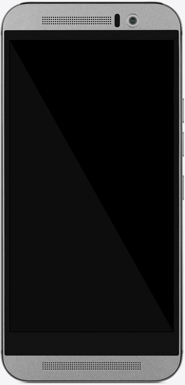 A generic Android phone with a black screen.