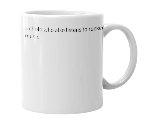 White mug with the definition of 'rocker foo'
