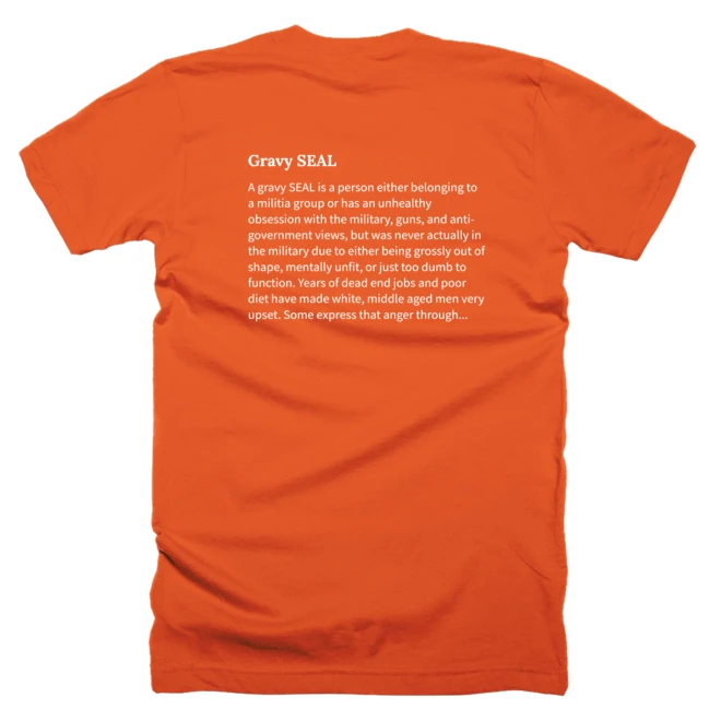 T-shirt with a definition of 'Gravy SEAL' printed on the back