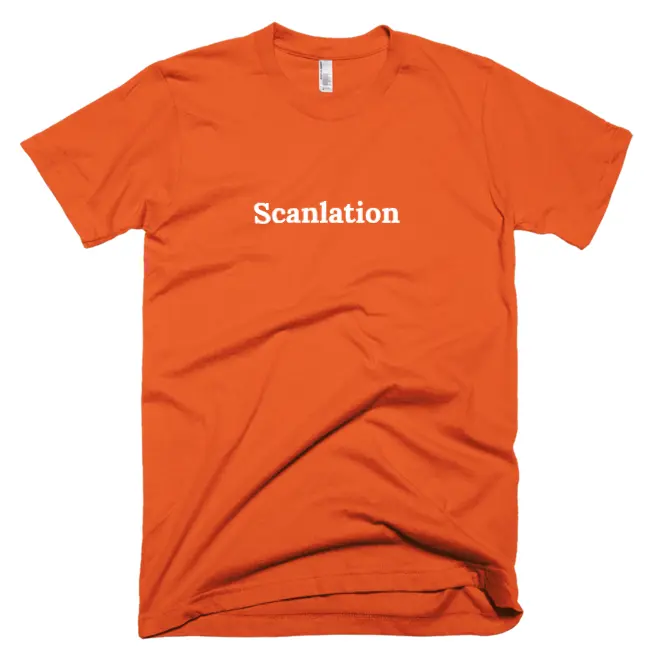 T-shirt with 'Scanlation' text on the front