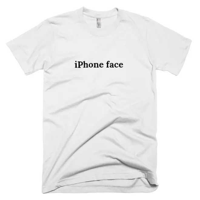 T-shirt with 'iPhone face' text on the front