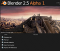 Blender 2.5 alpha 1 splash screen