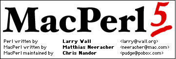 MacPerl: Perl for the Mac OS