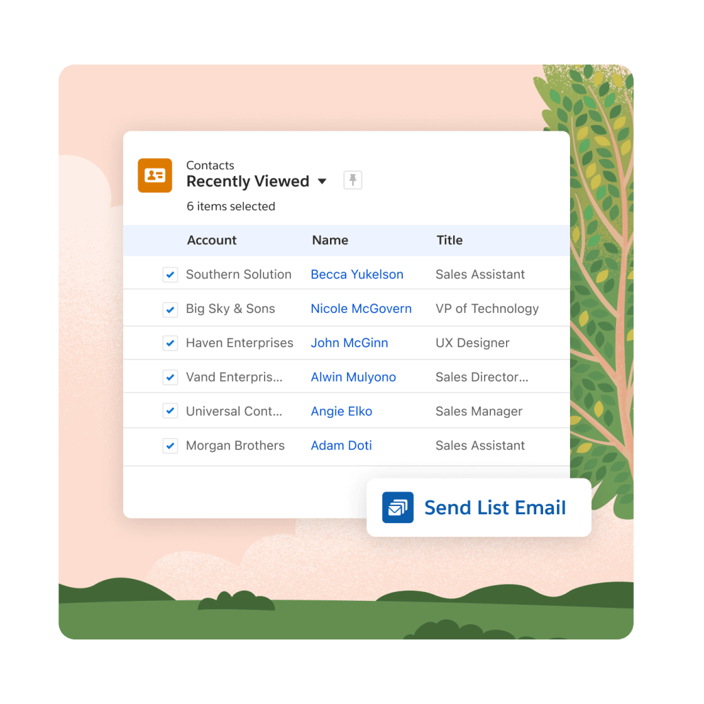 UI showing Send Time Optimization, a Nurture Journey, and Email Performance stats.