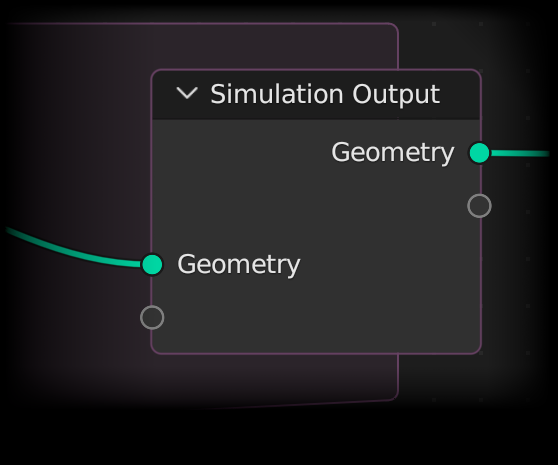 Geometry Nodes Simulation Output node