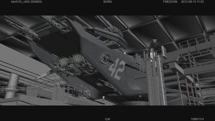 Helicarrier bay - ILM in-progress shot.