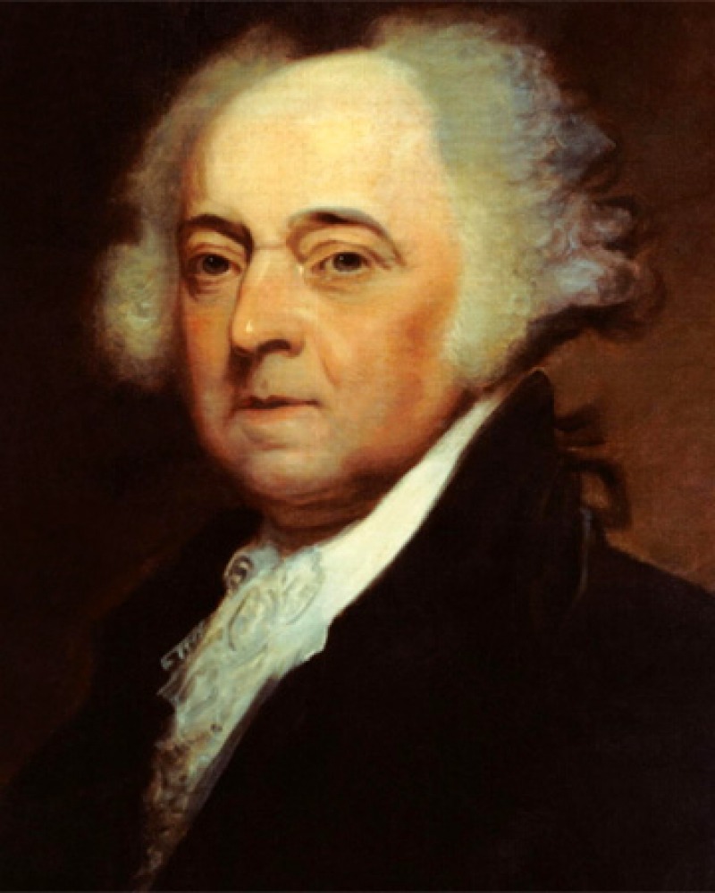 Painted portrait of second President of the United States John Adams.